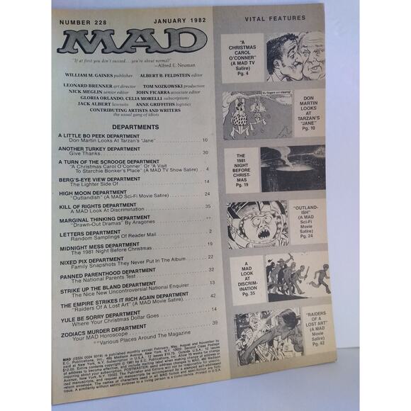 MAD #228 Comic Book 1982 Raiders of a Lost Ark All In the Family Parody - Picture 2 of 5